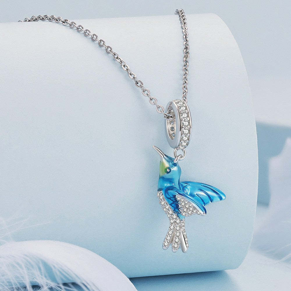 delicate kingfisher dangle charm 925 sterling silver yb2338