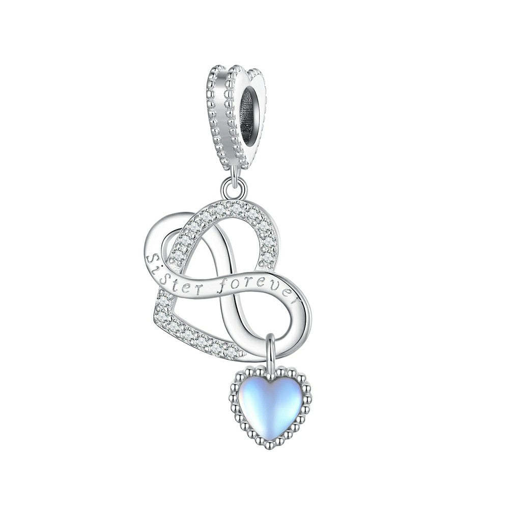 sister forever infinite love dangle charm 925 sterling silver yb2341