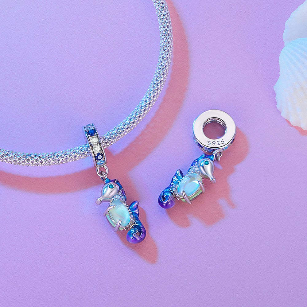 exquisite seahorse dangle charm 925 sterling silver yb2343