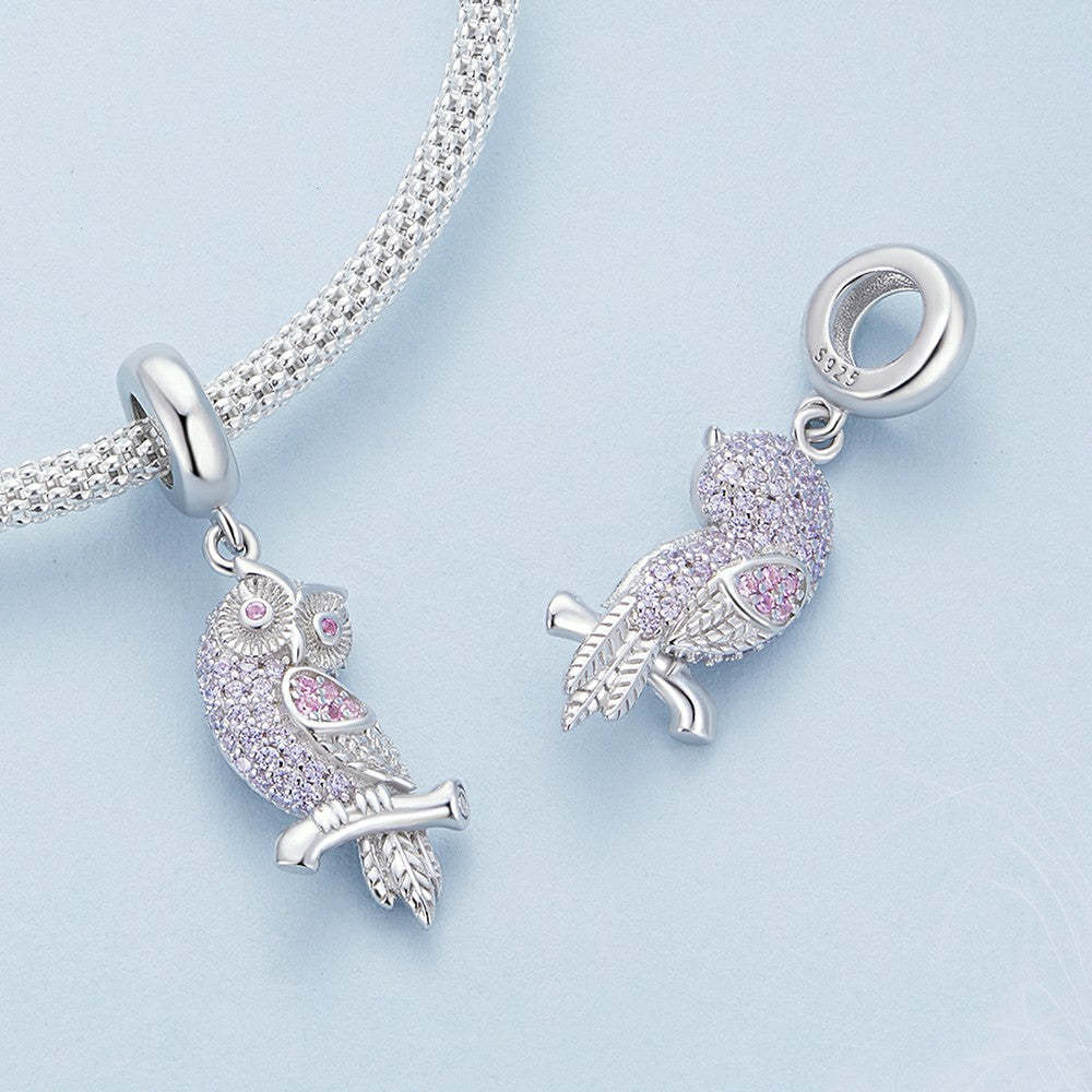 owl dangle charm 925 sterling silver yb2350