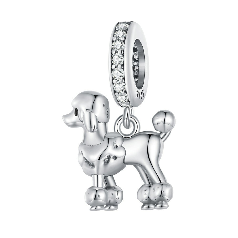 poodle dangle charm 925 sterling silver yb2372
