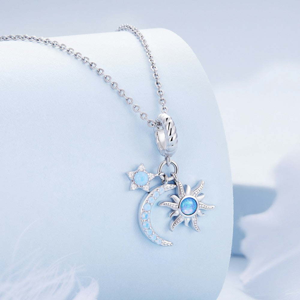 sun moon and star dangle charm 925 sterling silver yb2388