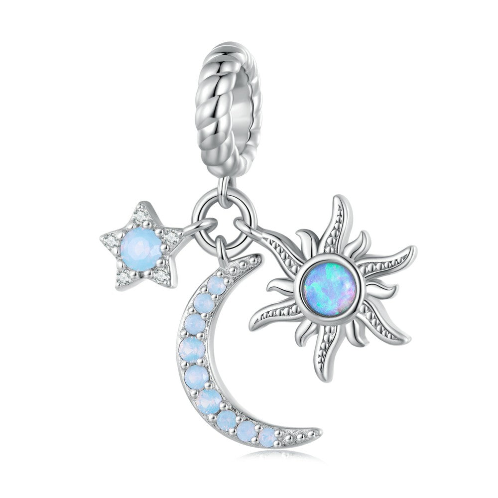 sun moon and star dangle charm 925 sterling silver yb2388