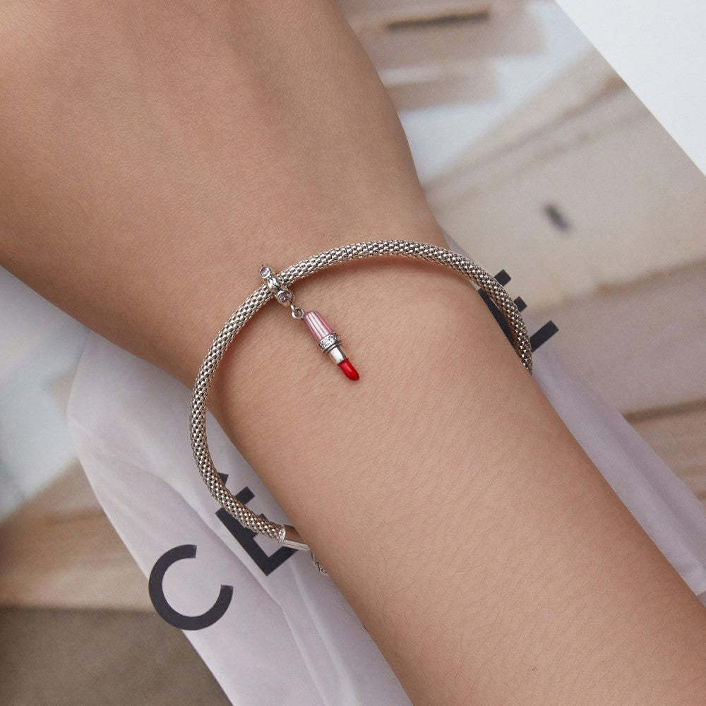 red lipstick dangle charm 925 sterling silver yb2440