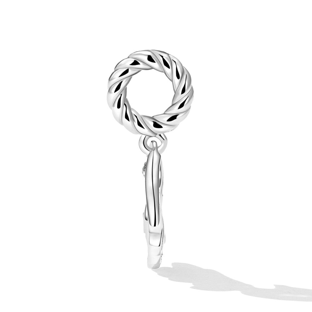 green leaves dangle charm 925 sterling silver yb2497