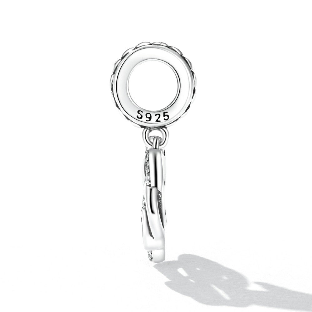 kitten heart dangle charm 925 sterling silver yb2500