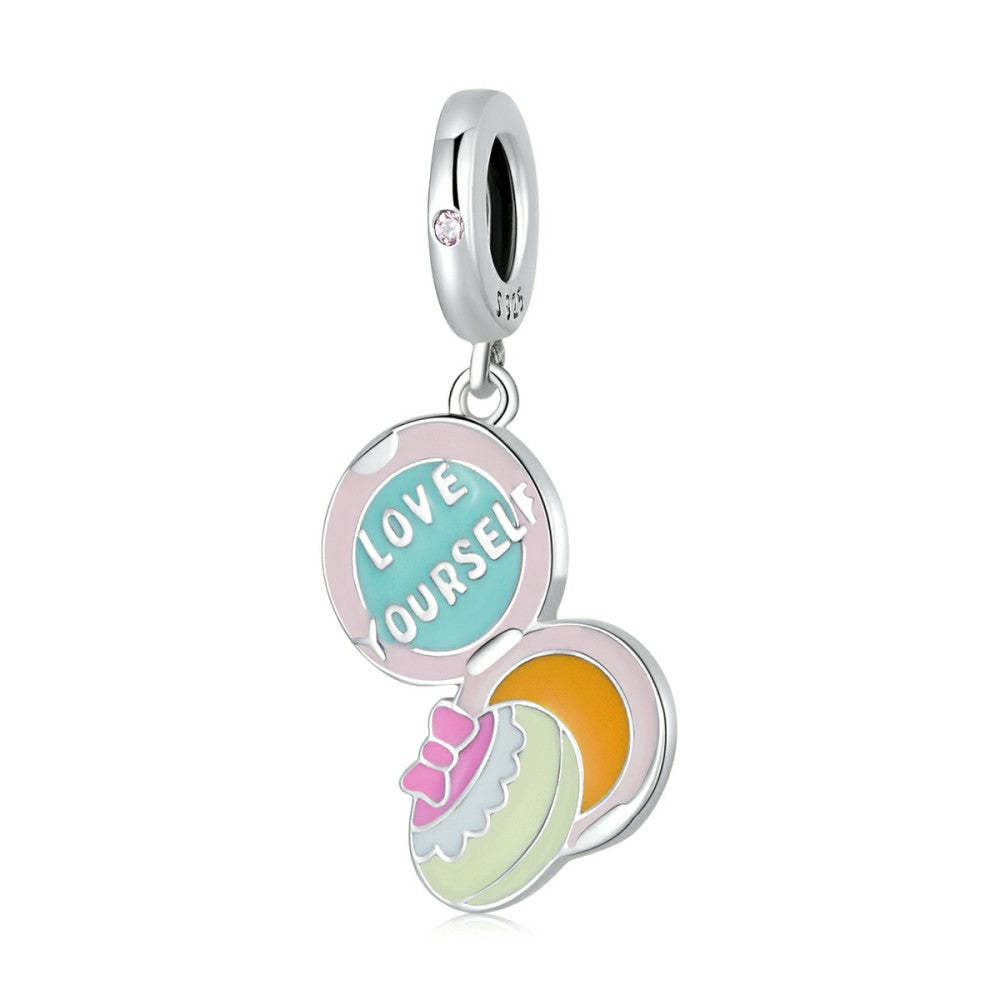 love yourself makeup dangle charm 925 sterling silver yb2539