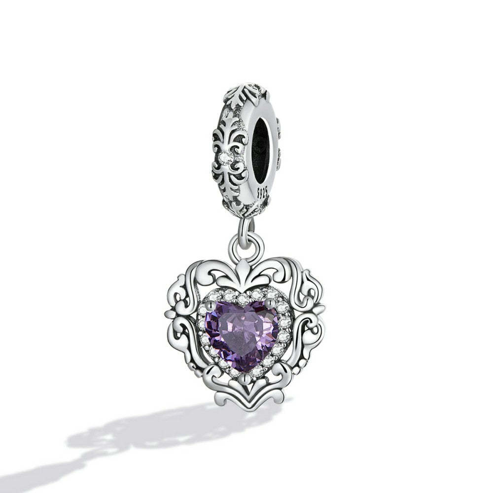 classic heart dangle charm 925 sterling silver yb2542