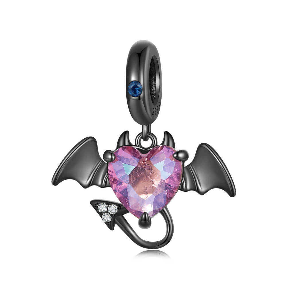 Love Devil Pendant Dangle Charm Silver - soufeelmy