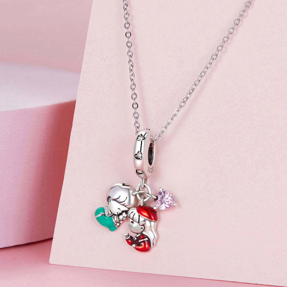 Little Boy Girl Pendant Dangle Charm Silver Christmas Gifts - soufeelmy