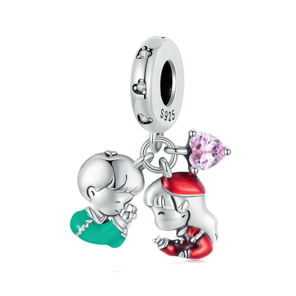 Little Boy Girl Pendant Dangle Charm Silver Christmas Gifts - soufeelmy