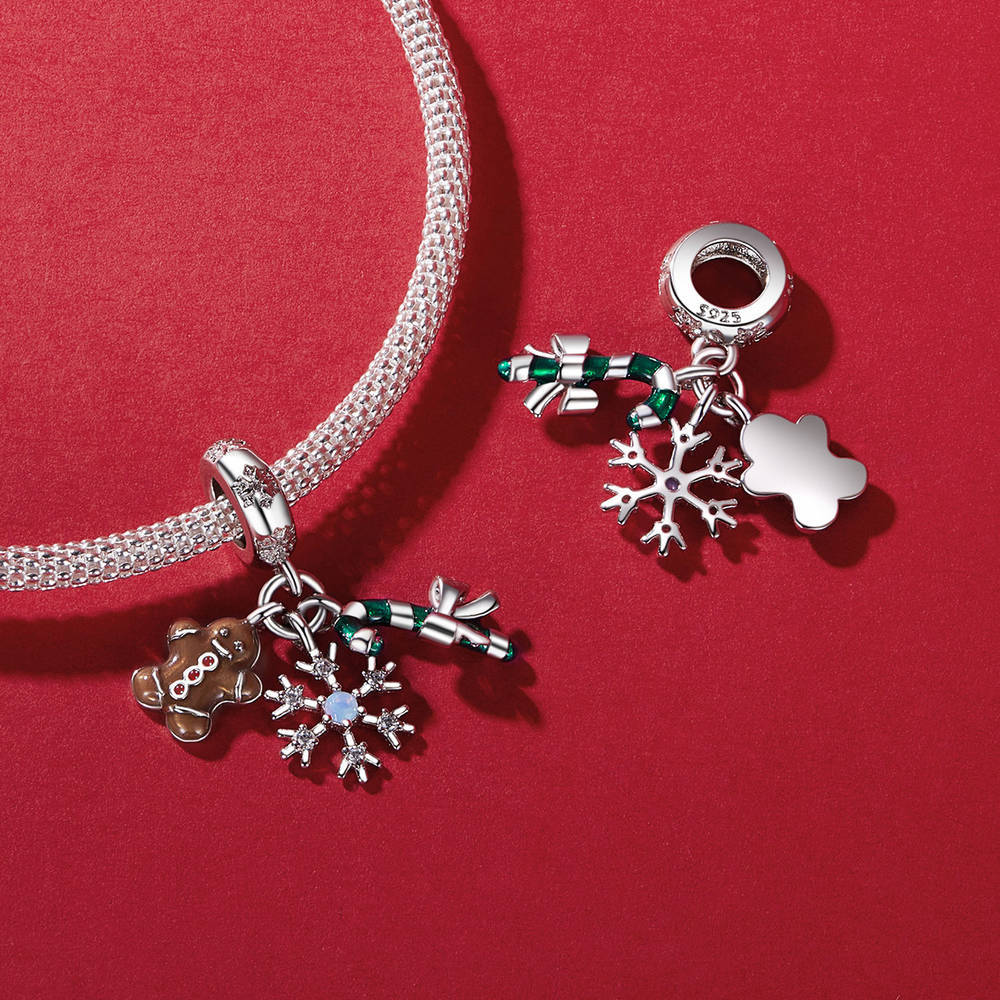 Ice and Snow Christmas Eve Pendant Dangle Charm Silver Christmas Gifts - soufeelmy