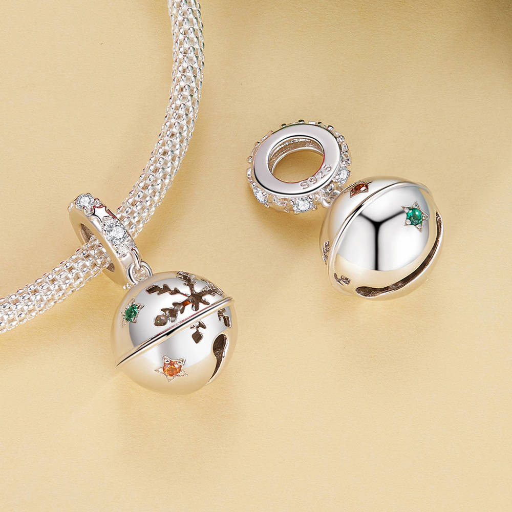 Christmas Bell Pendant Dangle Charm Silver Christmas Gifts - soufeelmy