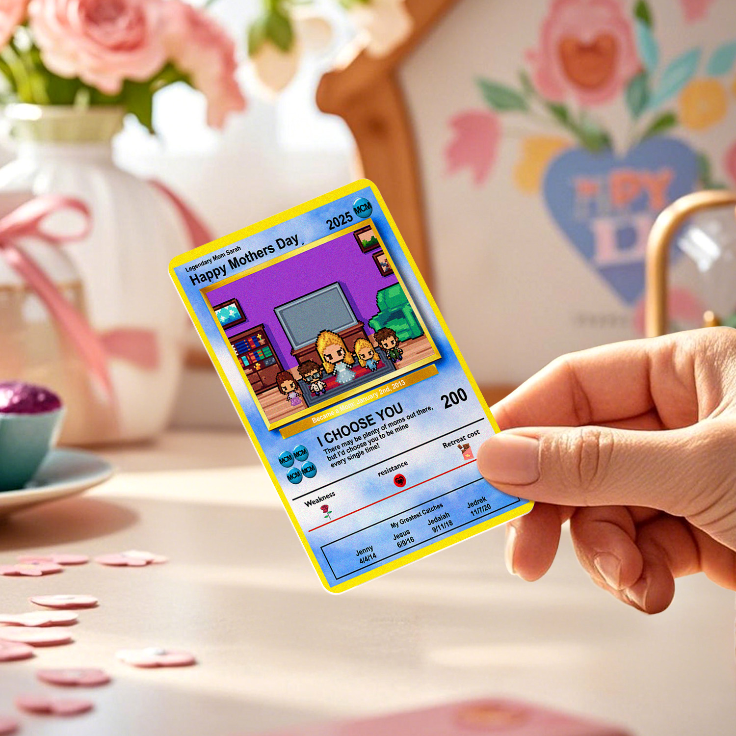 Custom Image Metal Cards Build Your Own Role Mother's Day Gift Memorable Keepsake - soufeelmy