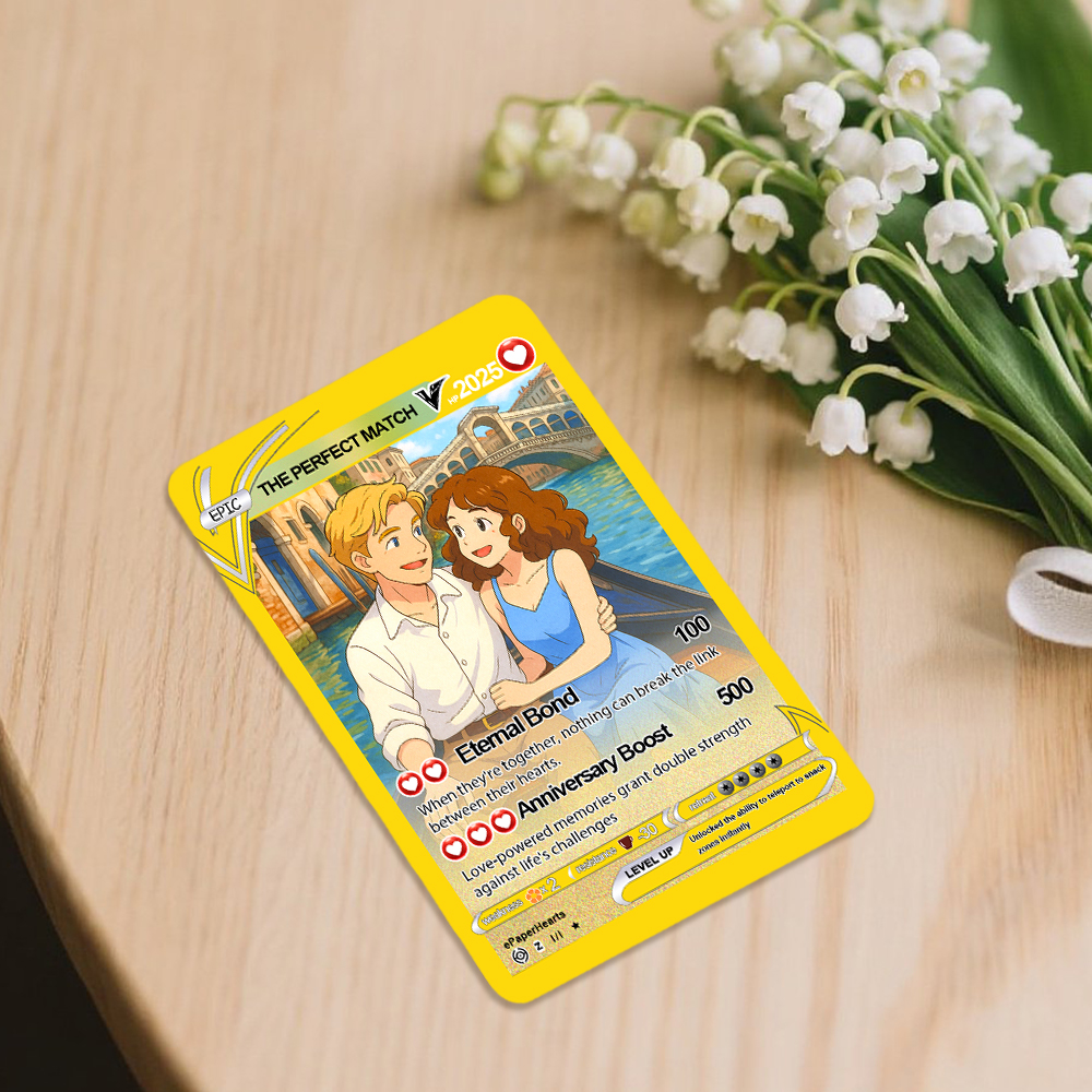 Custom Poke Card Custom Poke Present with Acrylic Case Cartoon Card Anniversary Gifts for Him - soufeelmy