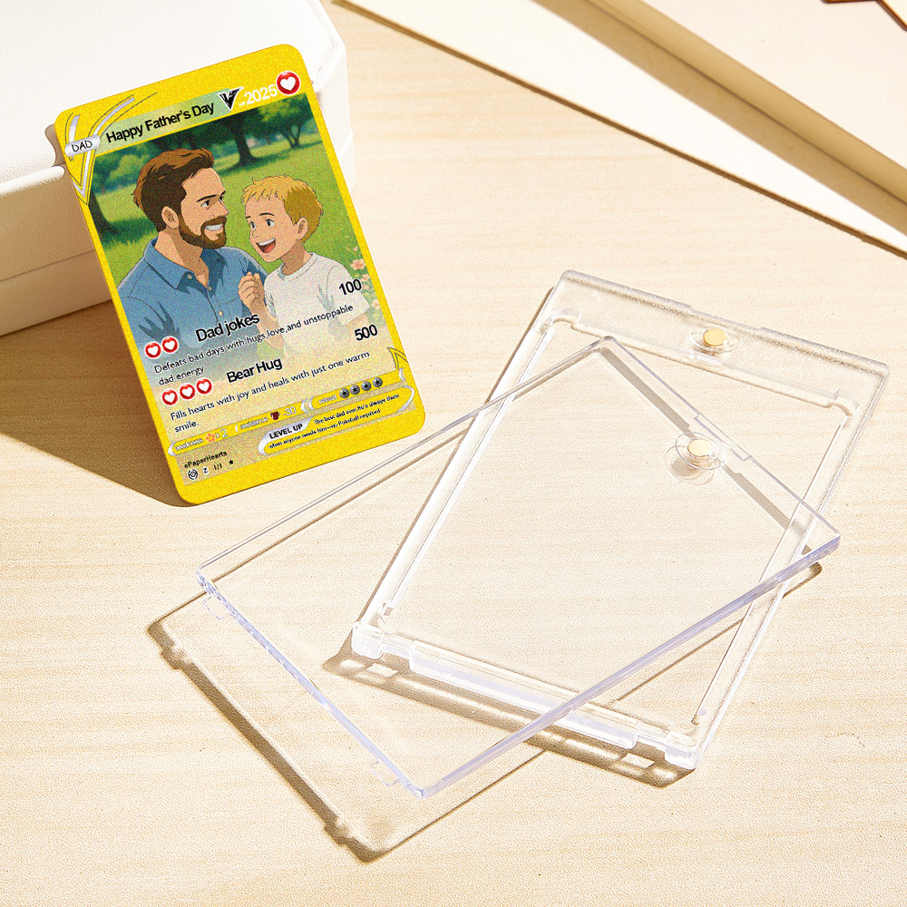 Personalized Wallet Set, Photo Wallet with Engraving Poke Wallet Card for Farther's Day - soufeelmy
