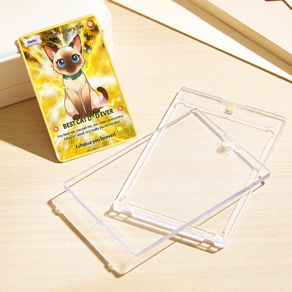 Custom Pet Hologram Card Dog Dad Gift Gift For Pet Lover Pet Portrait Anime Card Holographic Pet Card - soufeelmy