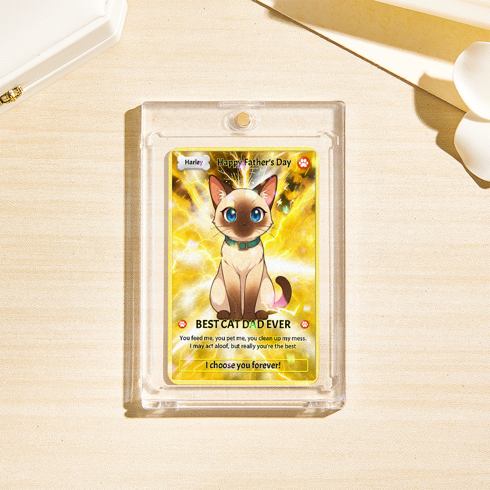 Custom Pet Hologram Card Dog Dad Gift Gift For Pet Lover Pet Portrait Anime Card Holographic Pet Card - soufeelmy
