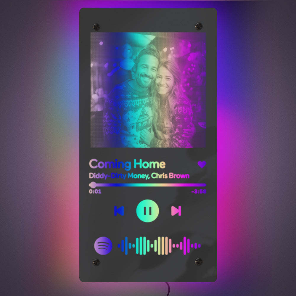Scannable Spotify Code Personalized Mirror Light Couple Gift - soufeelmy