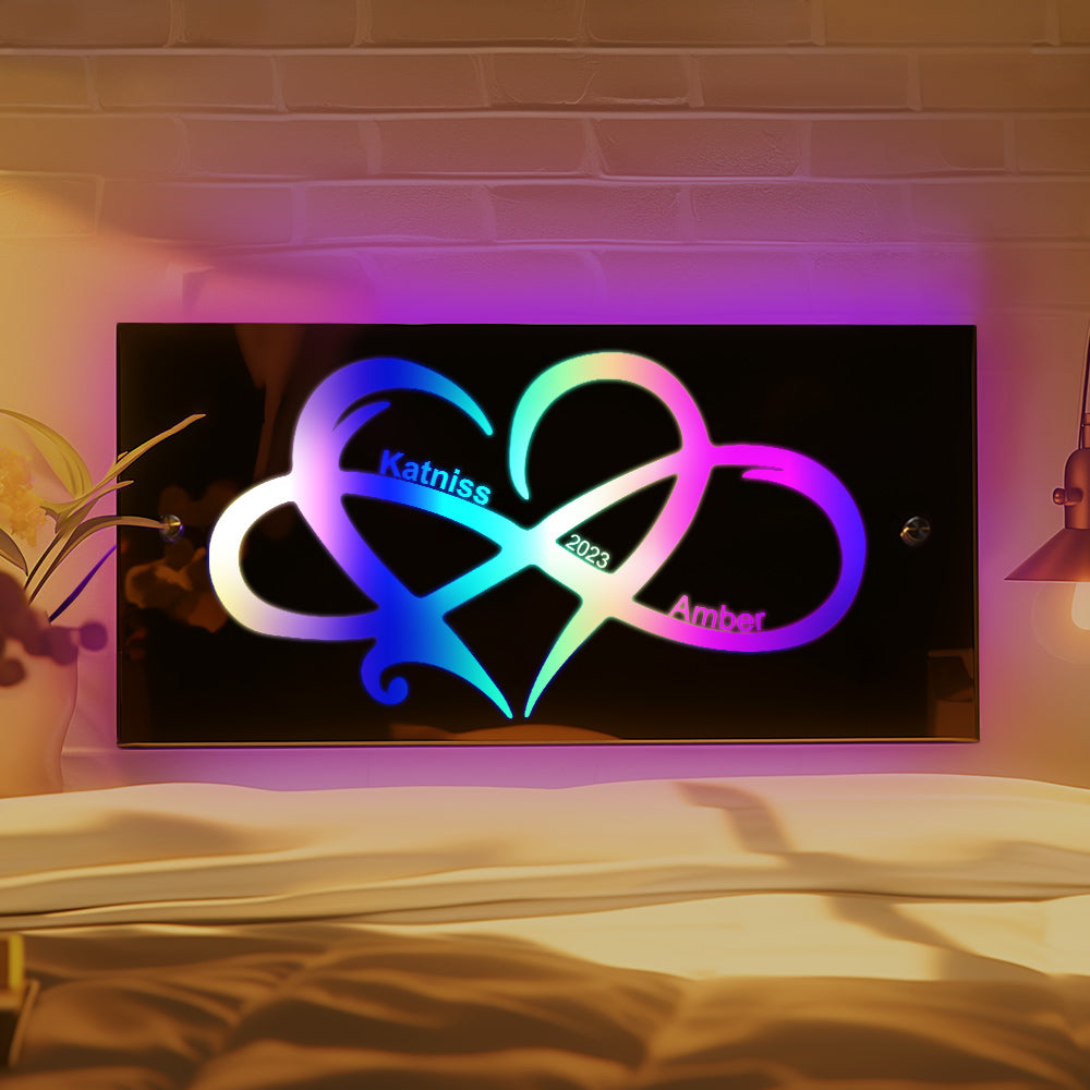 Personalized Name Infinity Love Mirror Light Couple Gift - soufeelmy