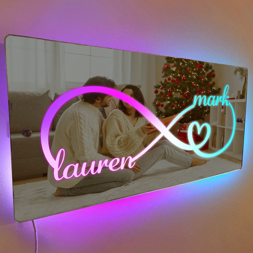 Custom Name Mirror Light Personalized Couple Christmas Gift - soufeelmy