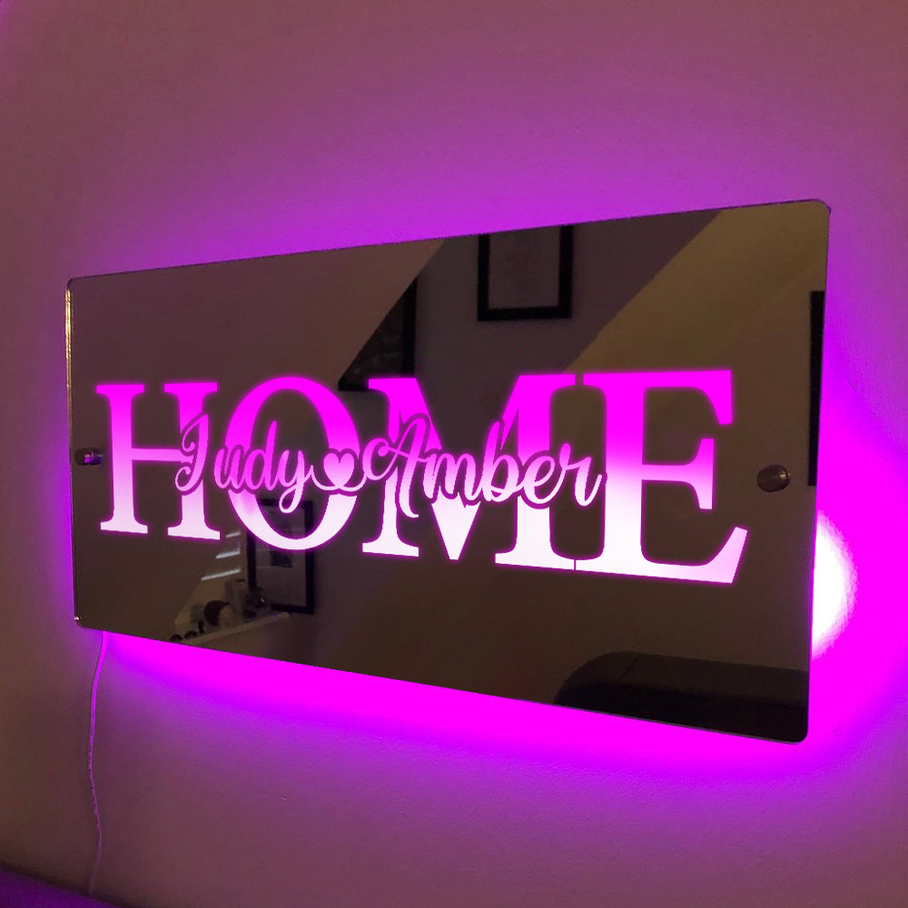 Custom Name Mirror Light Family Love Home Gift - soufeelmy