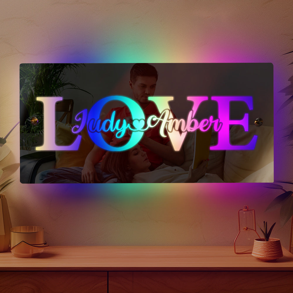 Custom Name Mirror Light Custom Light Love Gift for Couple - soufeelmy
