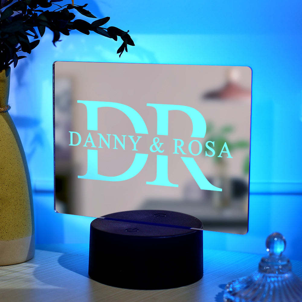 Custom Name Mirror Light Colorful Lamp House Sign Gift for Couple - soufeelmy