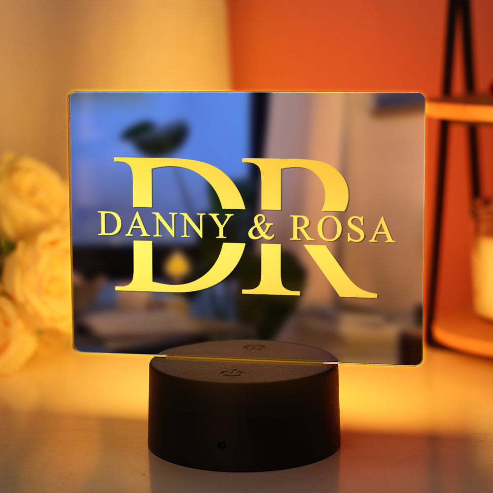 Custom Name Mirror Light Colorful Lamp House Sign Gift for Couple - soufeelmy