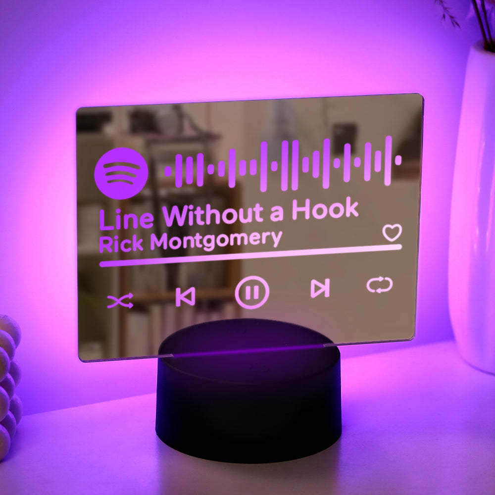 Scannable Spotify Code Mirror Light Lamp Music Gift - soufeelmy