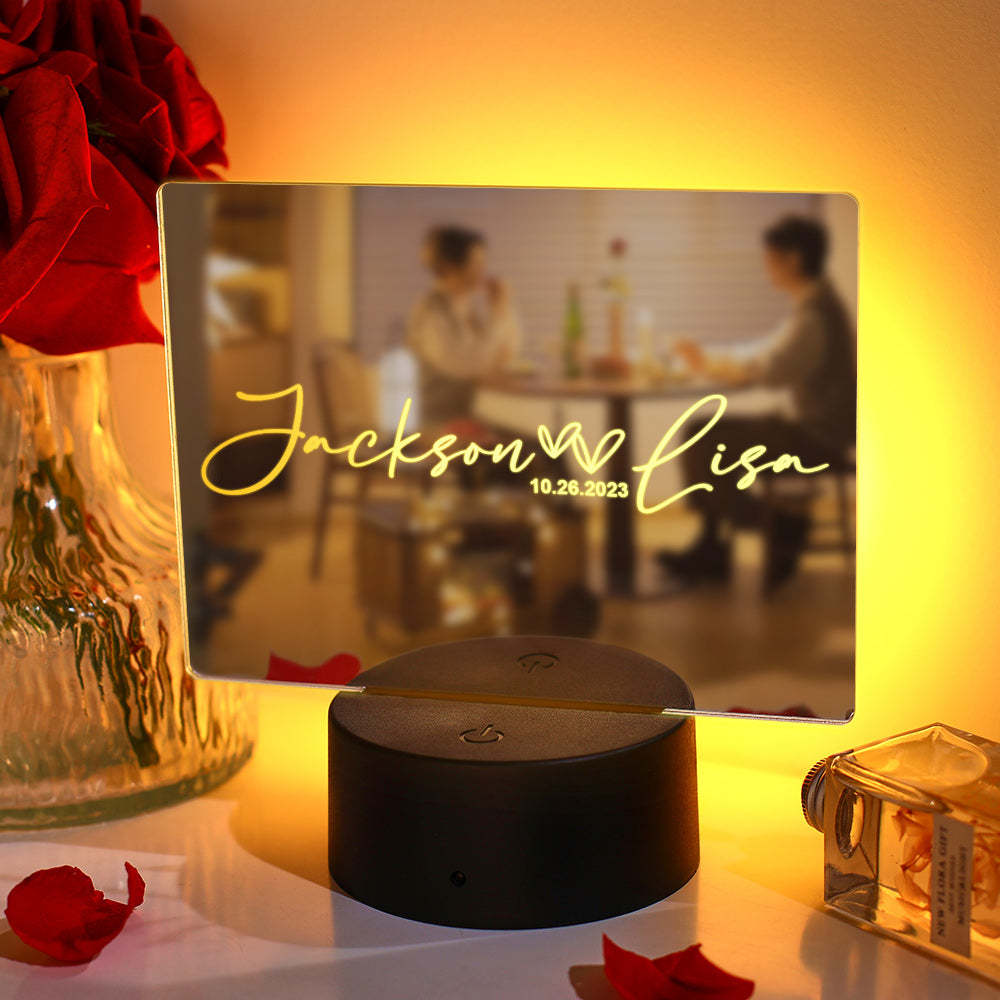Personalized Couple Name Mirror Lamp Heart Love Gift - soufeelmy