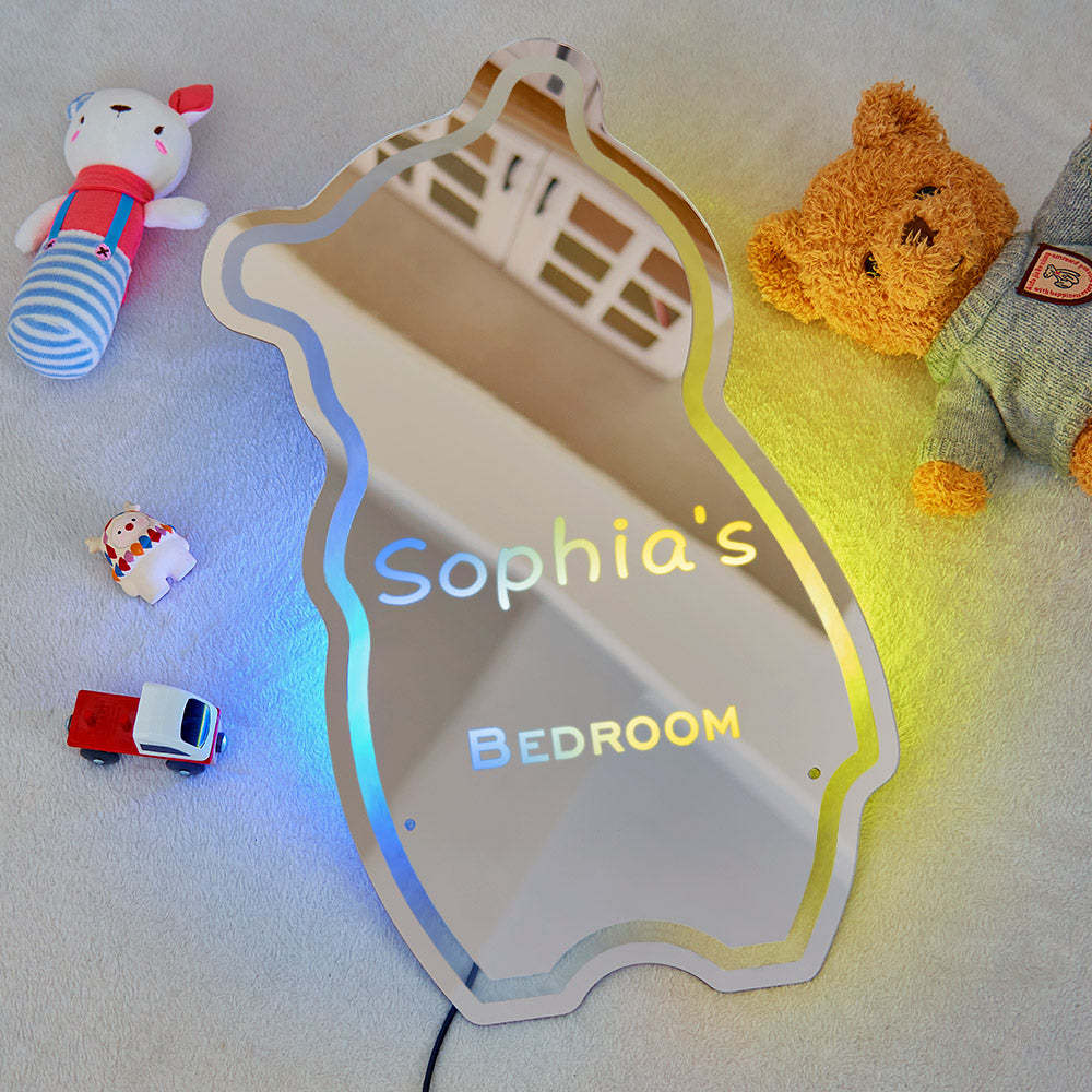 Custom Mirror Light Personalized Name Bear Children's Gift - soufeelmy