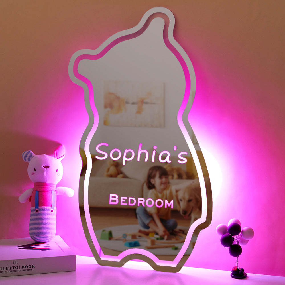 Custom Mirror Light Personalized Name Bear Children's Gift - soufeelmy