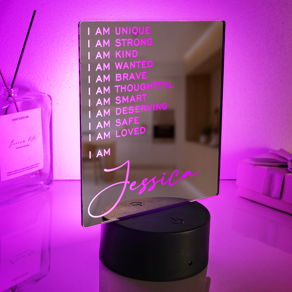 Custom Engraved Mirror Lamp Classic Colorful Light Home Gift - soufeelmy