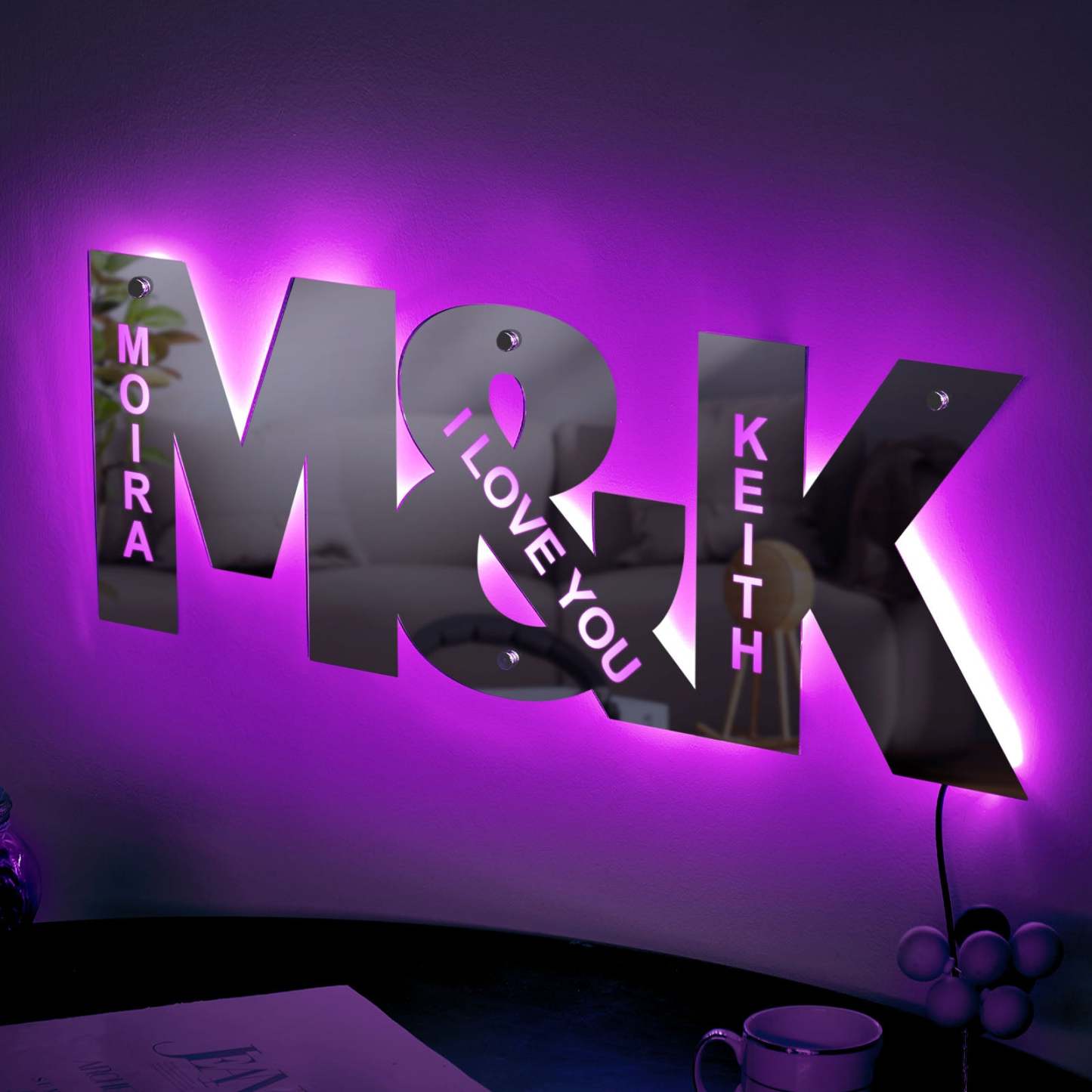 Personalized Couple Letter Mirror Light - soufeelmy