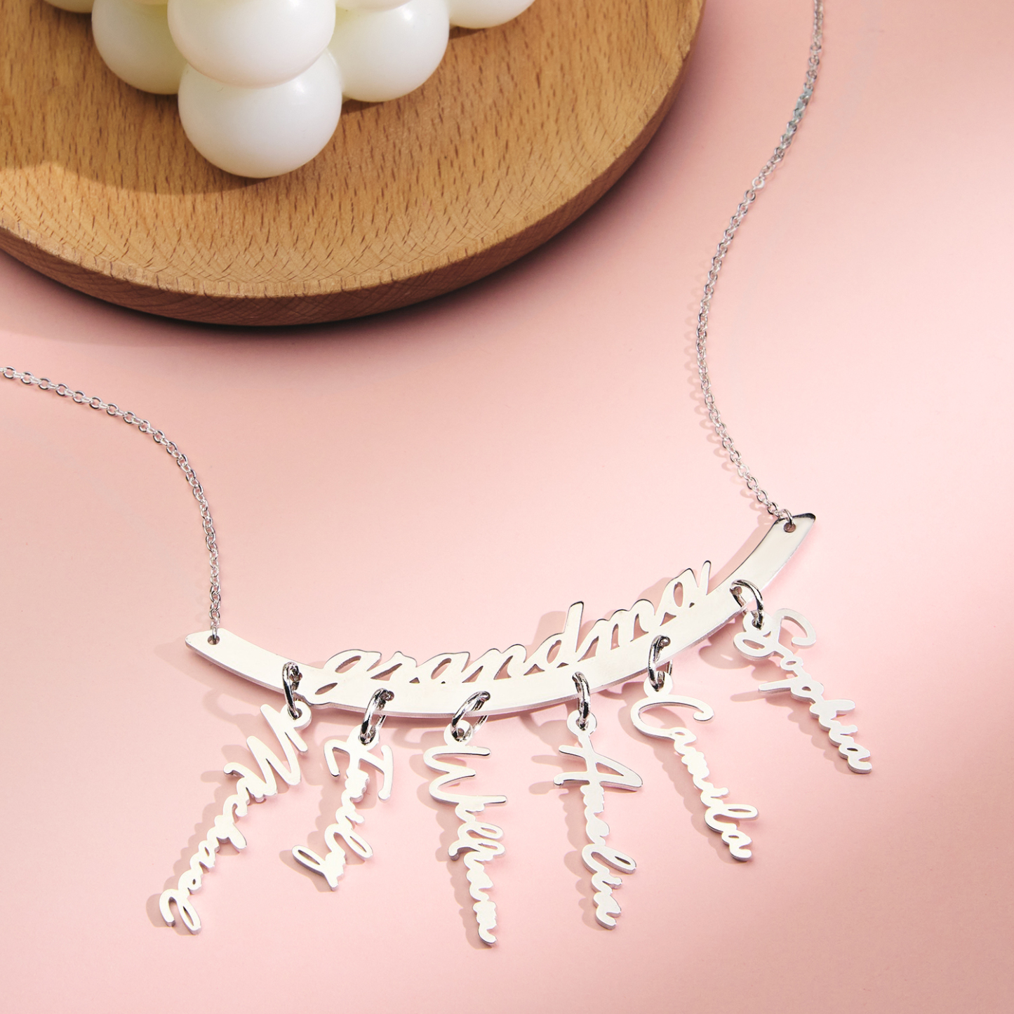 Custom Name Necklace Hanging Family Necklace with 1-7 Names Pendants Gift for Grandma Mother's Day Gifts - soufeelmy