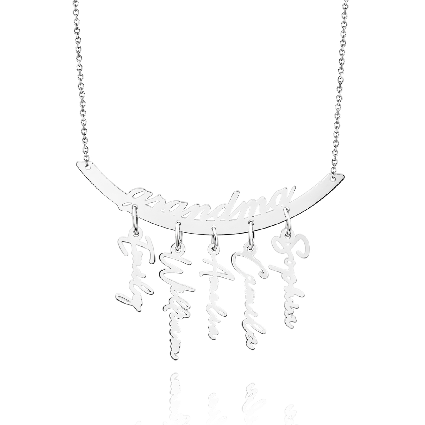 Custom Name Necklace Hanging Family Necklace with 1-7 Names Pendants Gift for Grandma Mother's Day Gifts - soufeelmy