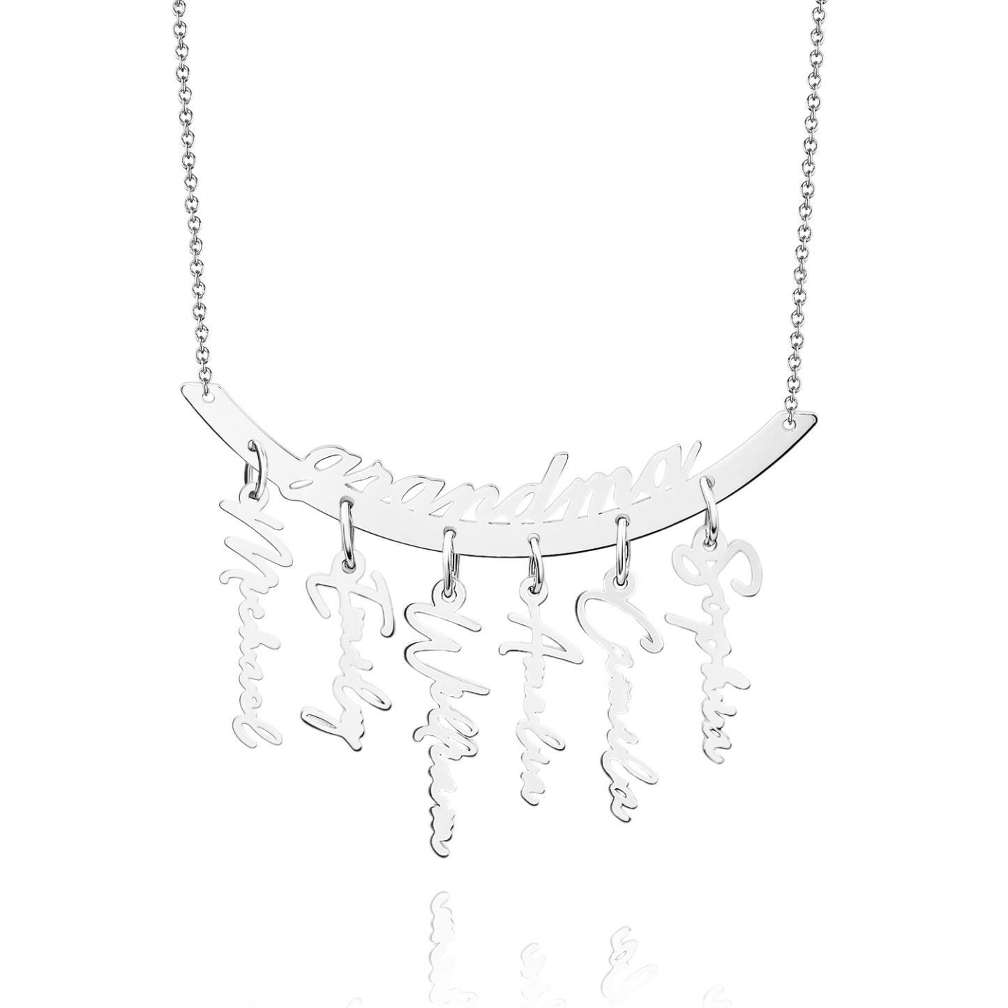 Custom Name Necklace Hanging Family Necklace with 1-7 Names Pendants Gift for Grandma Mother's Day Gifts - soufeelmy