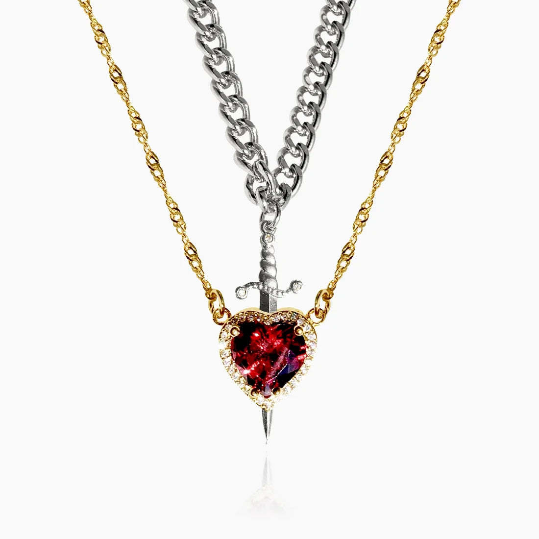 An Arrow Through The Heart Necklace Couple Necklace Set Heart-Shaped Necklace The Best Gift For Couples On Valentine's Day - soufeelmy