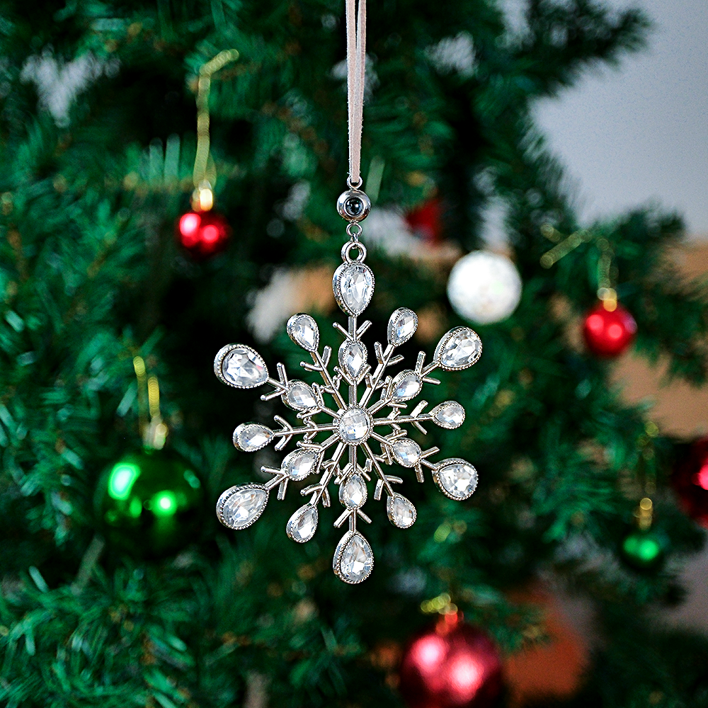 Personalized Photo Projection Ornaments Snowflake Ornament Christmas Tree Ornaments Christmas Gifts - soufeelmy