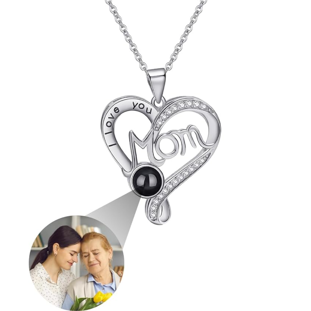 Personalized Projection Necklace Gift for Mom Custom Photo Projection Gem Gift for Her - soufeelmy