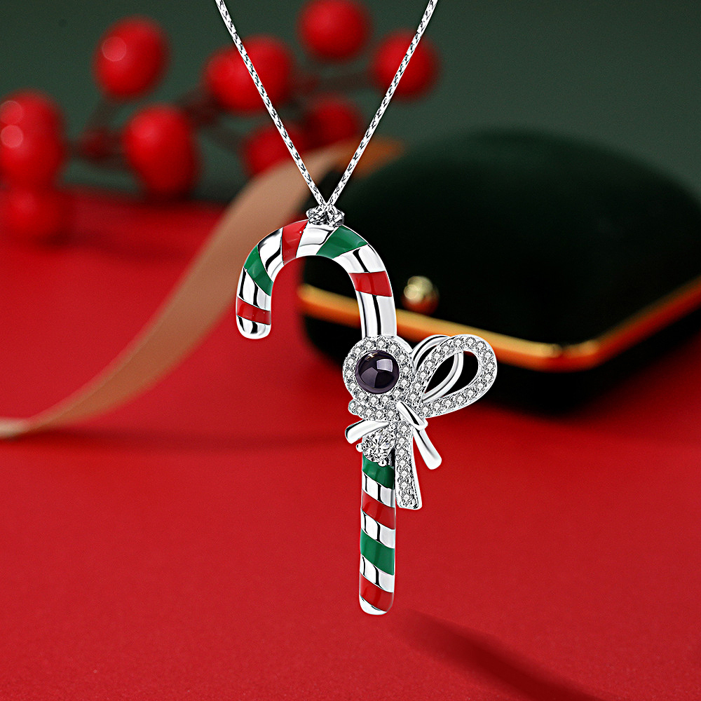 Personalized Photo Projection Ornaments Christmas Candy Cane Christmas Gifts - soufeelmy