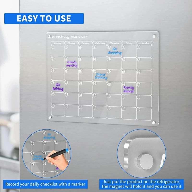 Magnetic Schedule Planner For Fridge Permanently Reusable - soufeelmy