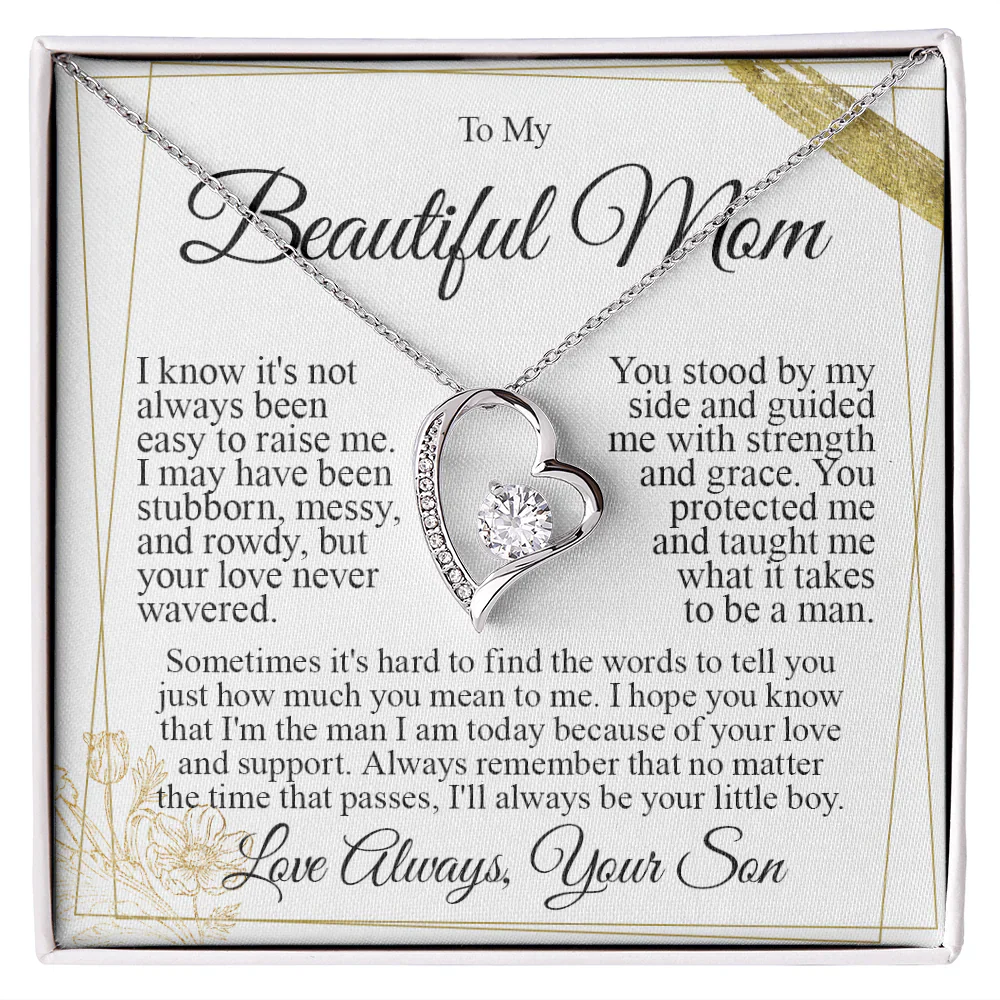 To My Mom - I Love You Heart Necklace - soufeelmy