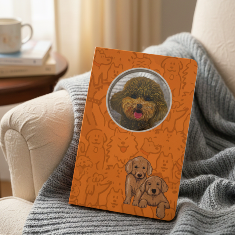 Personalized Pet Notebook with Layered 3D-Effect Artwork, Custom Pet Memorial Keepsake Gift - soufeelmy