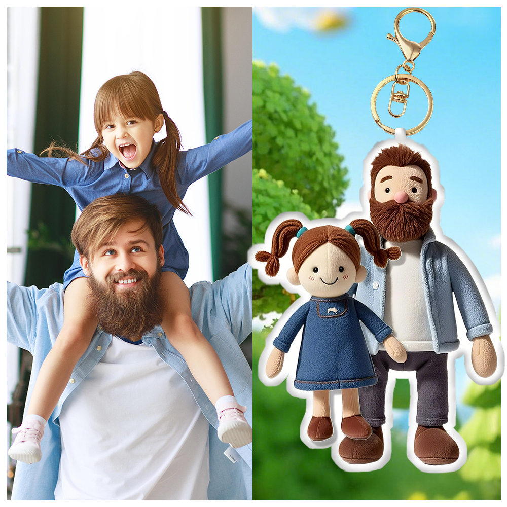 Personalized Photo Plush Doll Keychain Mini Me Plush Keychain Couple Gifts - soufeelmy