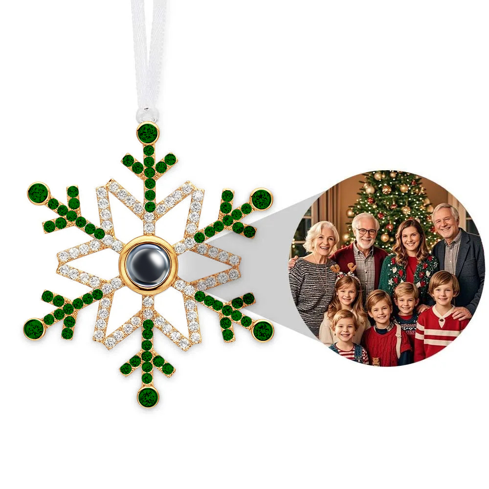 Custom Pearl Snowflake Silver Photo Ornament Projection Ornament Christmas Gifts - soufeelmy