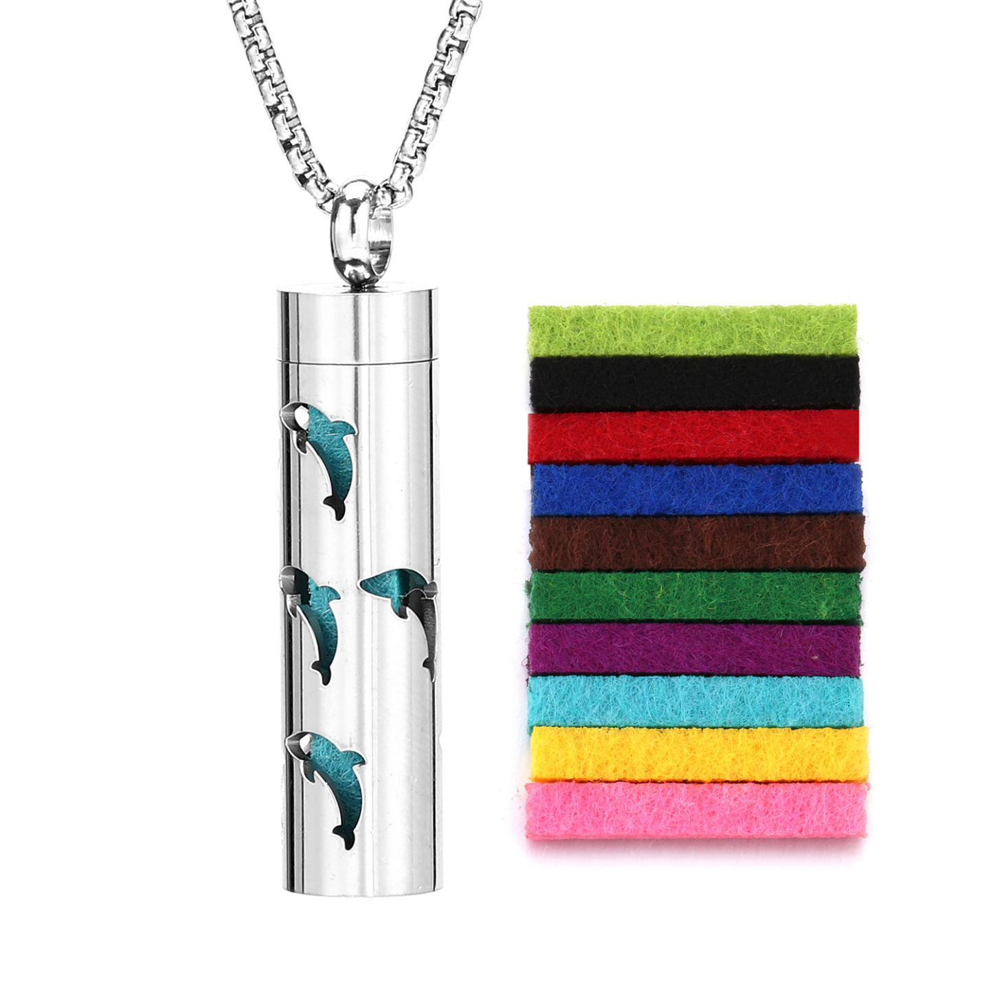 Perfume Diffuser Necklace Essential Oil Aromatherapy Stainless Steel Necklace Vertical Fragrance Pendant Necklace - soufeelmy