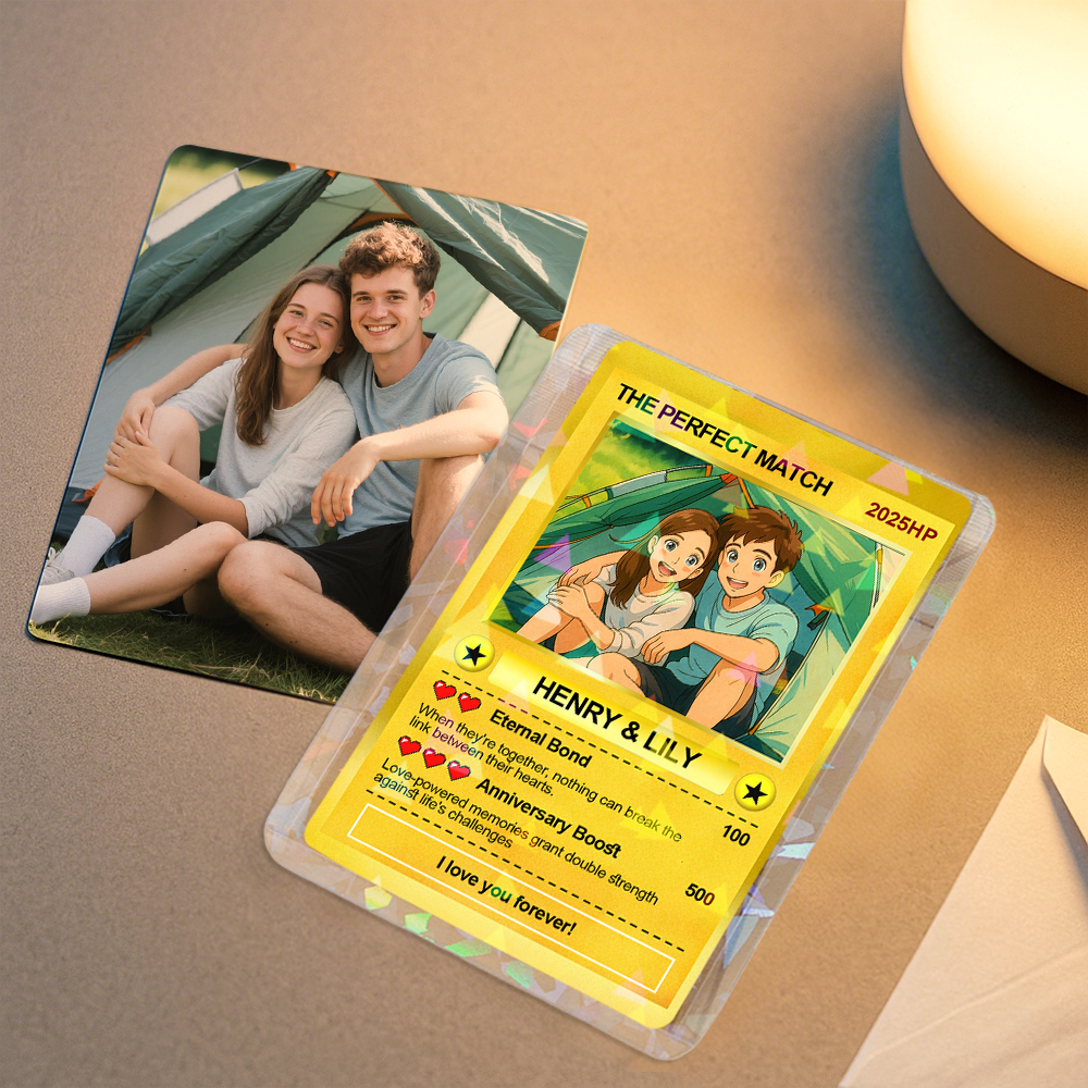 Personalized Anime Acrylic Card Custom Photo Poke Card Cartoon Style Gift for Him Anniversary Gifts - soufeelmy