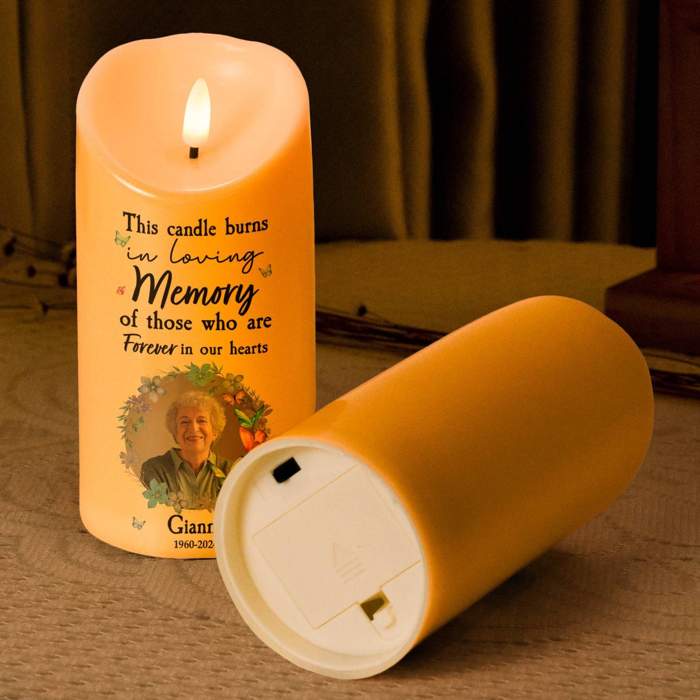 Personalized Photo LED Candle This Candle Burns In Loving Memory Memorial Gift for Grandma - soufeelmy